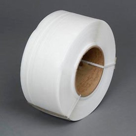 PAC STRAPPING PRODUCTS Global Industrial„¢ Machine Grade Strapping, 1/4"W x 18000'L x 0.024" Thick, 8 x 8" Core, White 28M.20.2218